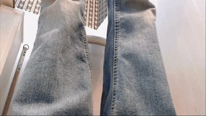 Pee wearing Jeans and Socks POV!