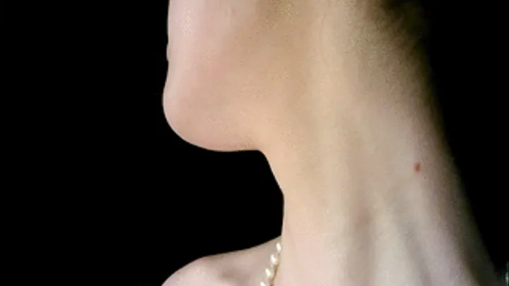 Throat Tease With Pearl Necklace