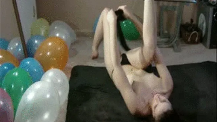 Riding And Popping Balloons In My Pantys And Black Stockings