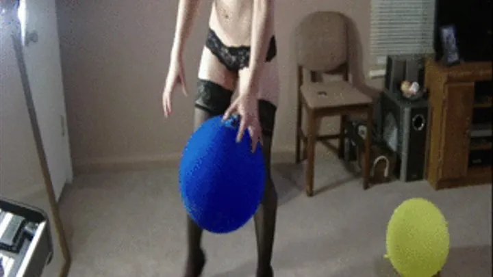 Playing With Balloons In My Sexy High Heels And Stockings