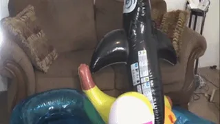 Angry Step-Mom Pops Big Inflatables