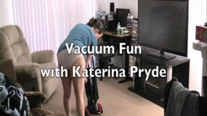 BBW Housewife Vacuums the Living Room