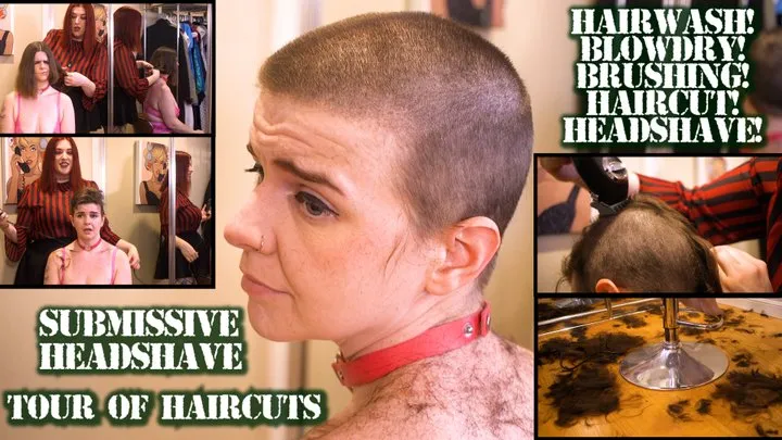 Submissive Headshave Tour of Haircuts