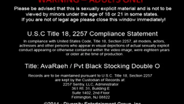 Private Black Stocking Double O - Full, AvaRaeh - Recession Girlz