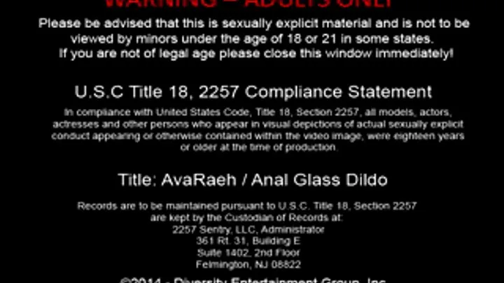 Anal Glass Dildo - Full Video, AvaRaeh - Recession Girlz