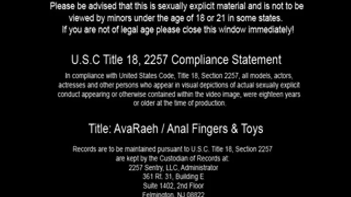 Anal Fingers & Toys - Full, AvaRaeh - Recession Girlz