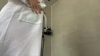 Pregnant Penny Playing in the shower