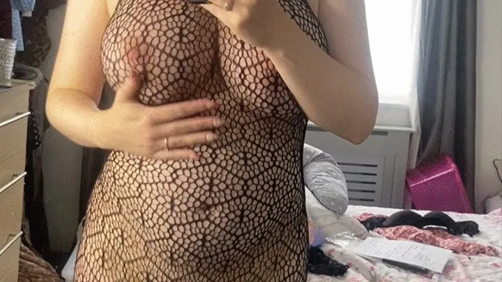 New Bodystocking Play in the mirror