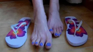 Gabby's blue teasing toes in UR face