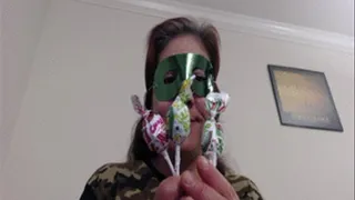 Goddess Emma Licks A Sour Apple Lollipop