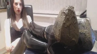 Lick clean My disgusting muddy boots POV