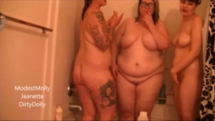 3 girls in the shower!