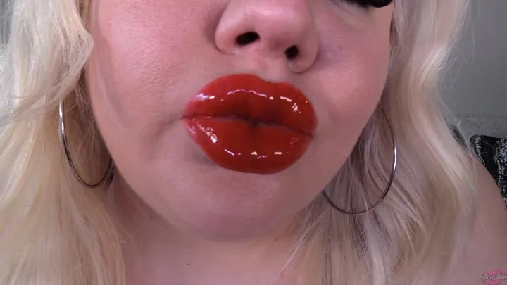 Glossy Red Lips Kisses and JOI - MP4 1080