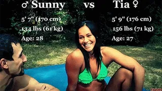 Tia vs Sunny - competitive mixed wrestling - best quality video