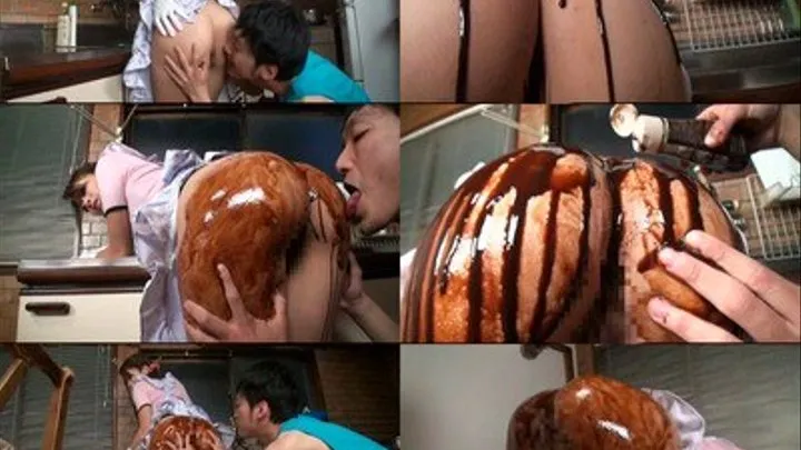 Licking Choco Sauce Off the Maid's Ass! Part 2