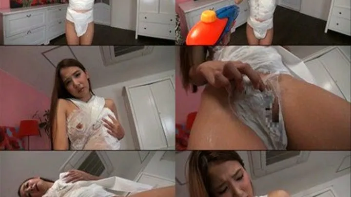 Wife is Soaked in Water and Slowly Gets Naked! - Part 1 - LIA-011