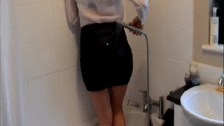 WET AND MESSY SHOWERING IN MY WHITE BLOUSE