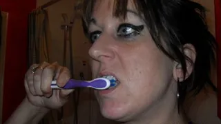 brushing my teeth