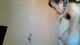 pregnant Charlie Z showers