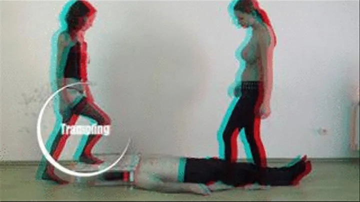 3D Stomping Stockings. Abbie Cat & Sylvia Chrystall.WMV Anaglyph .