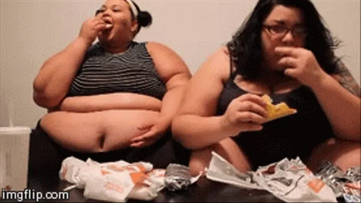 SSBBW Brianna & BBW Ryleigh Tacobell Stuffing