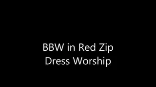 BBW in Red Zip Dress Worship