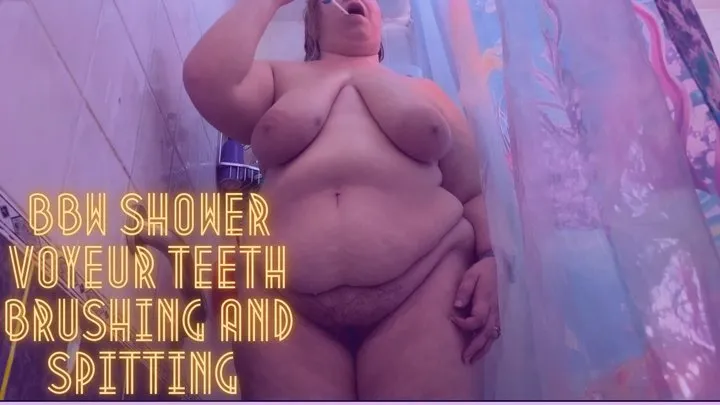 BBW Shower Voyeur Teeth Brushing and Spitting