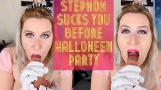 Step-Mom Sucks You Before Halloween Party