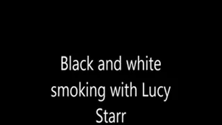 black and white smoking with lucy starr