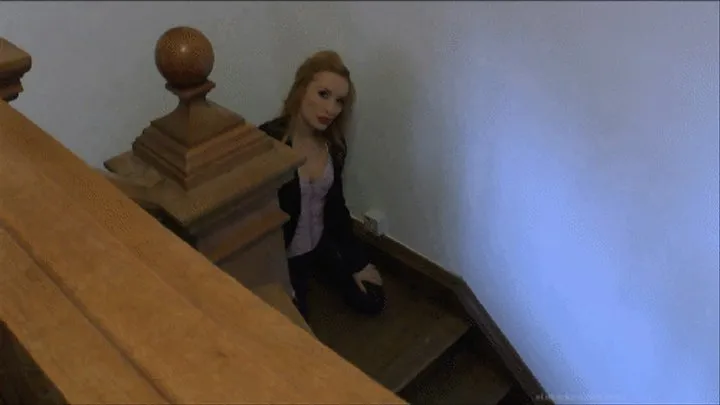 Sexy Student Sophia Strips Naked on the Stairs After a Night Out