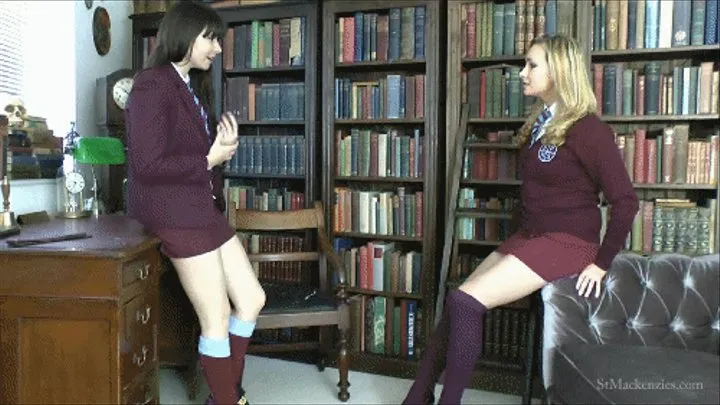 Naughty School Girl Helen Tickles & Strips Stacey into Submission