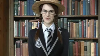 Geeky School Girl Melissa is Interviewed by Headmistress & Told About Your Unfortunate Cock