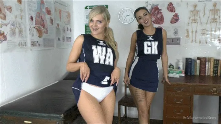 Gorgeous School Girls Lauren & Lacey Dress You in a Girly Gym Kit & Underwear