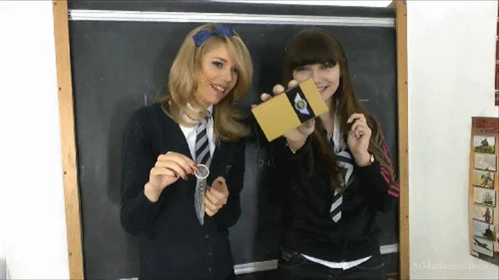 Sexy School Girls Amy & Helen Laugh at Your Tiny Dick & Humiliate You in Class