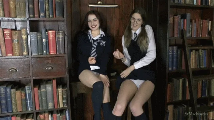 Naughty School Girls Lola & Melissa Tease You & Encourage You to Jerk Off for Them