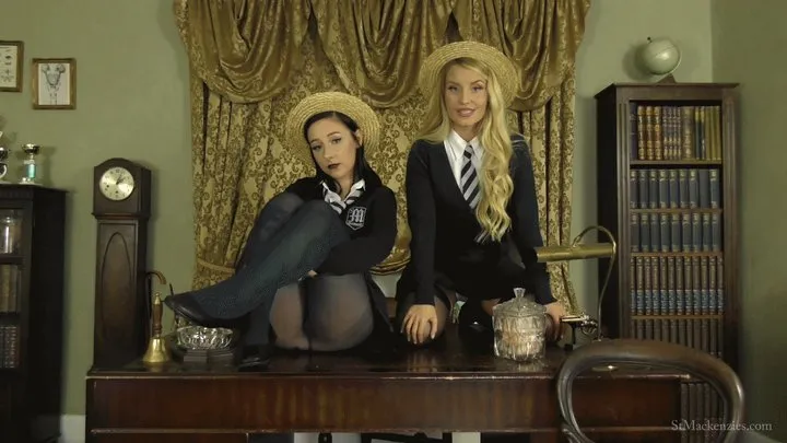 Gorgeous School Girls Essie & Lily Make You Jerk Off While They Tease & Strip