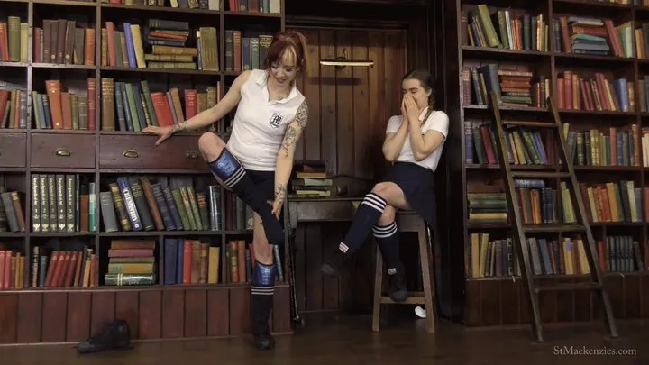 Cute School Girls Eva & Lola Strip While Tormenting Each Other With Their Sweaty Socks