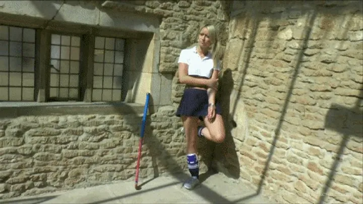 Naughty School Girl Candice Strips Off Slutty Gym Kit In The Summer House