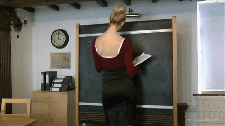 Tall Teacher Miss Du Bois Strips & Teases You In Class