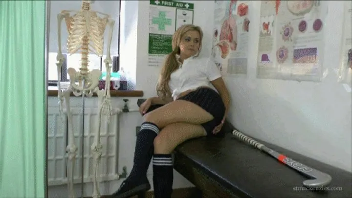 Blonde School Girl Beckiie Strips Off Her Cute Gym Kit In Matrons Room