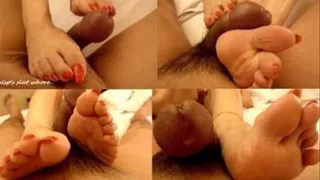 Bare feet long toenail foot job!