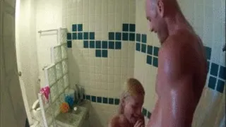 POV Shower Blowjob and Sex with awesome cumshot