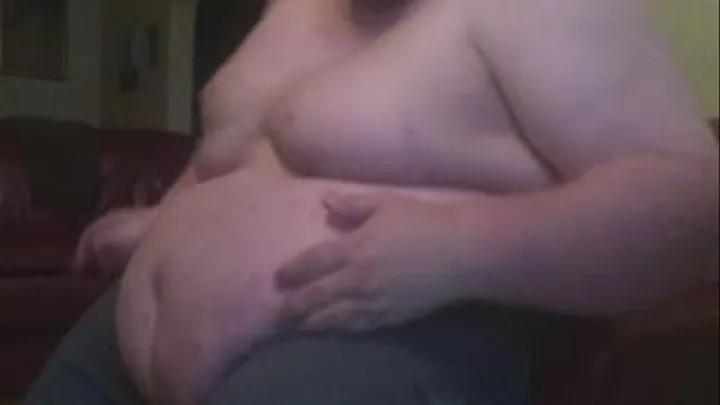 Huge Obese Pig Lifts His Belly and Shows Off His Ass