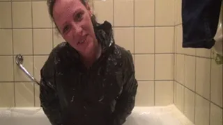 Paste mess in sauna suit