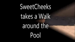 SweetCheeks Takes A Walk Around The Pool