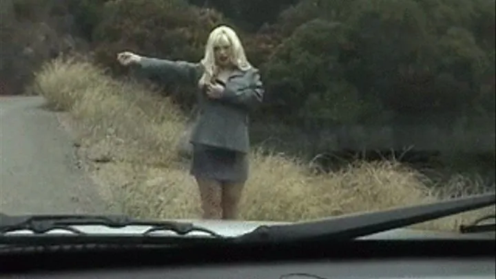 Hot blonde MILF piss all over a car