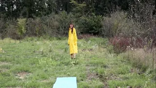 ( ) Raincoat masturbation outdoor