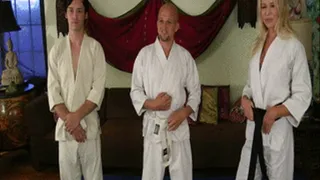 Competitive Mixed Fighting in Judo Gi! Fightbabe Robin vs Rhino & Willy