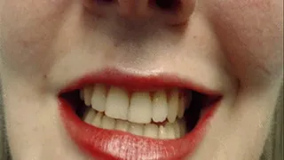 Bright red findom mouth