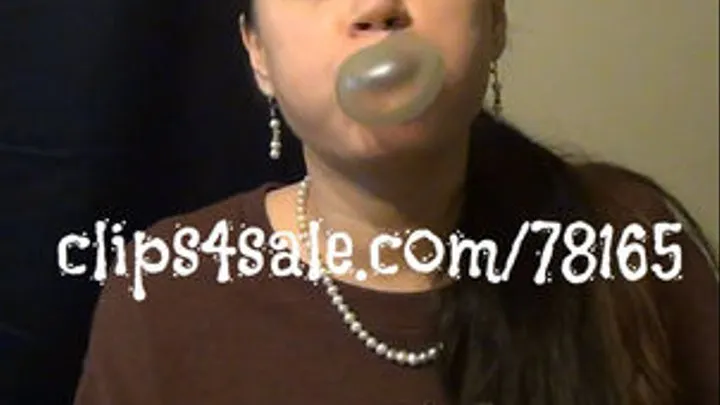 Hottie Blowing Bubble With Bubble Gum-Ponytail